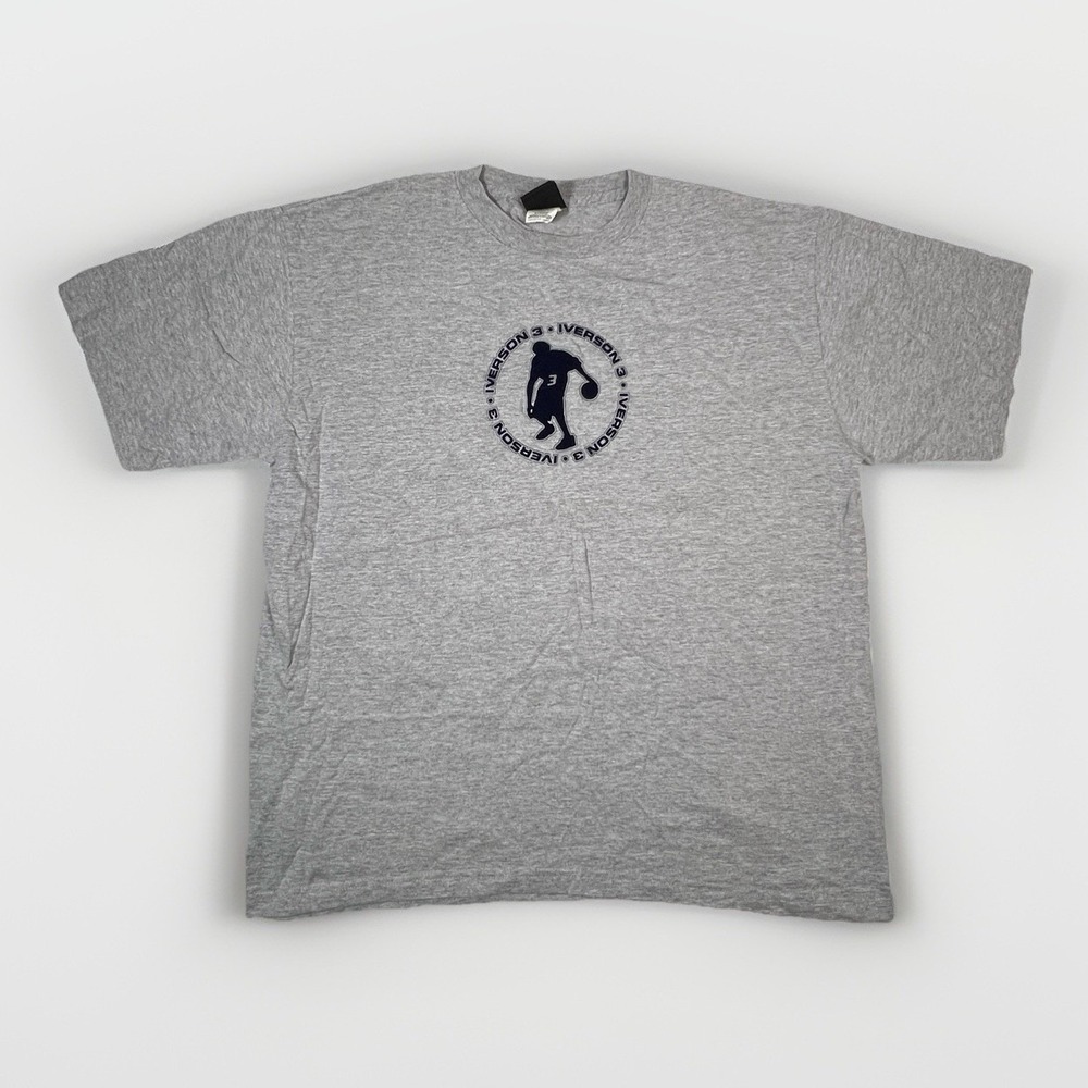 Y2K Allen Iverson AI3 Reebok t-shirt‎  The Answer silhouette logo tee XL fit